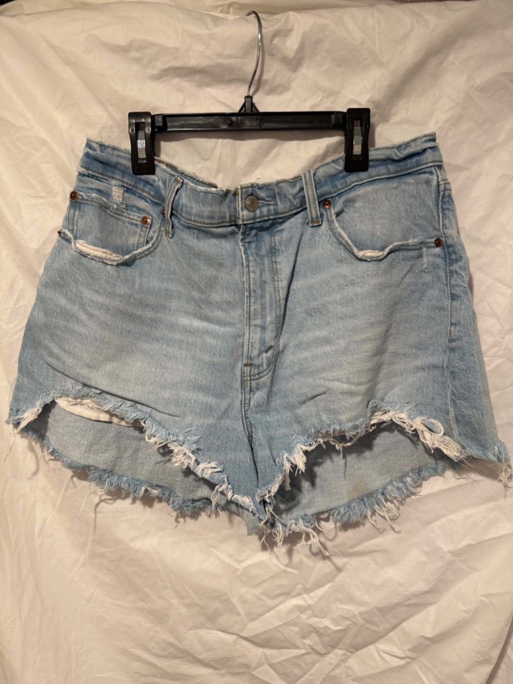 Abercrombie & Fitch Light Blue Frayed Denim Cutoff Shorts